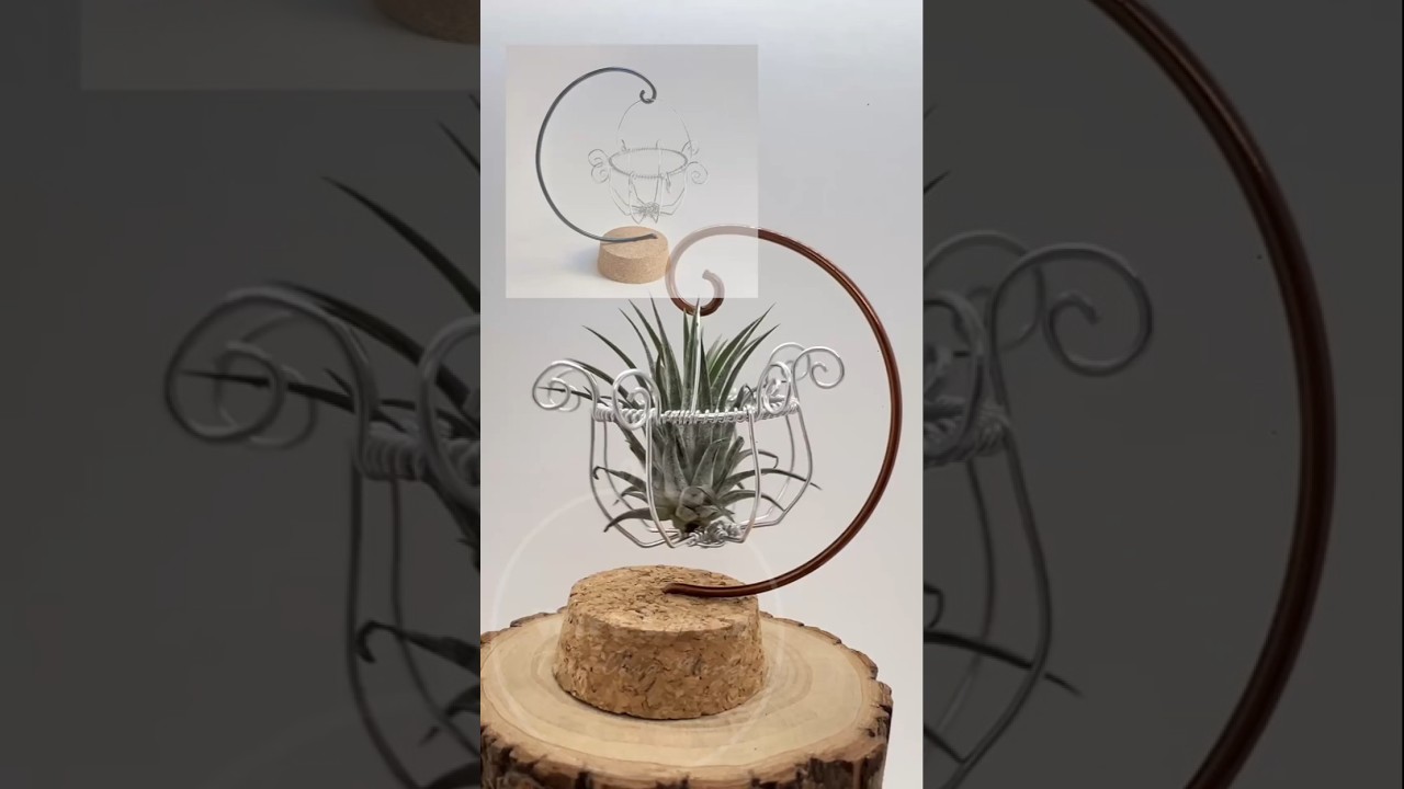 鋁線創作《空鳳吊籃》Air Plant Basket｜WireLover 情鋁線藝術 鄧嘉銘 Wire Art Sculpture