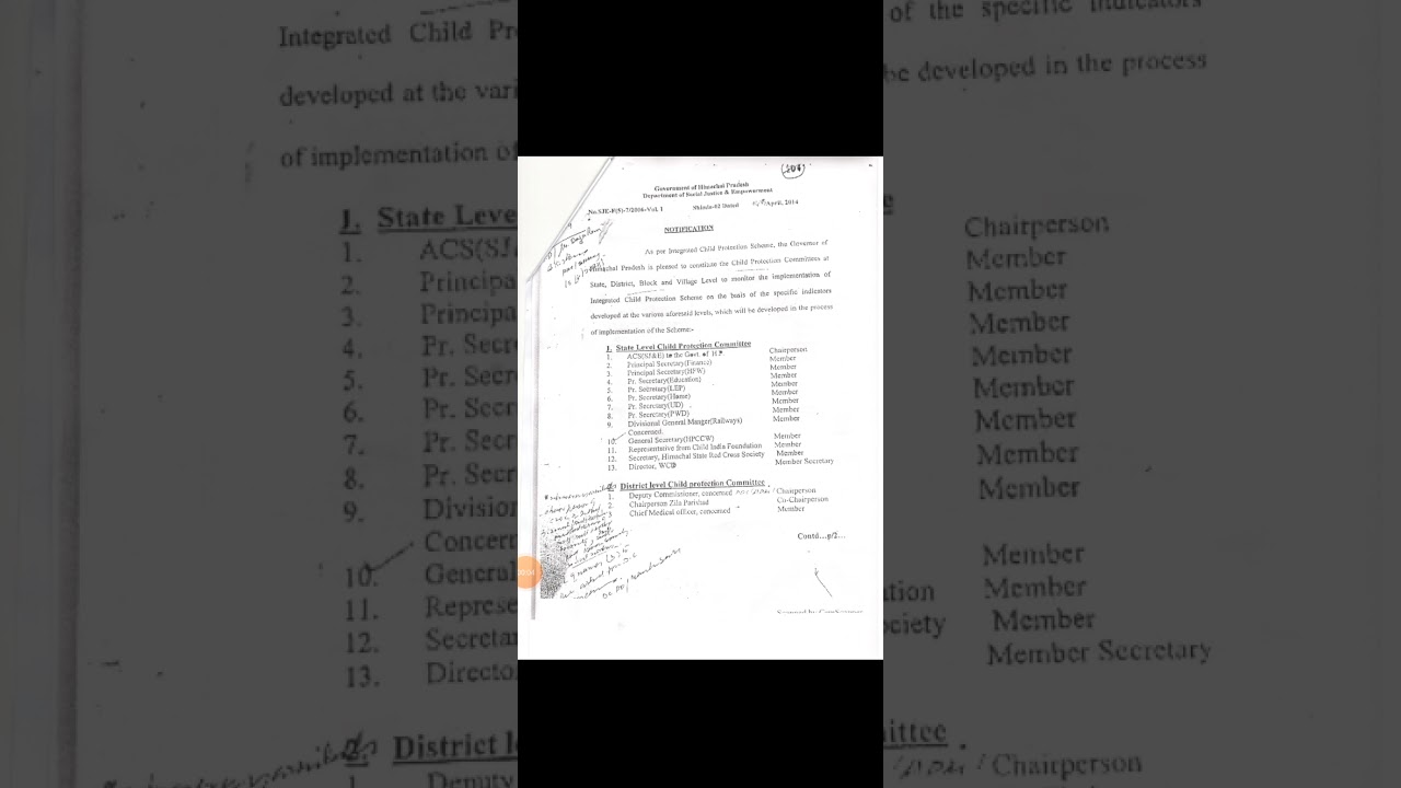 Child Protection commettie at State, District,Block and Village level