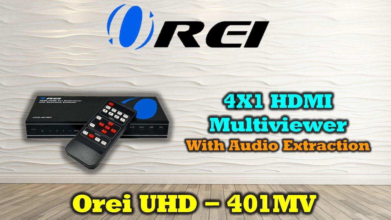 OREI 4K Multi HDMI Viewer Quad 4 in 1 Out Switcher 4 Ports Seamless IR Remote Support 4K (UHD-401MV)