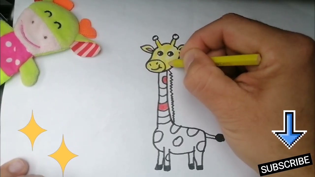 ​So Satisfying! 🦒 How to Draw a Cute GIRAFFE Easy | Kolay ve Eğlenceli Zürafa Çizimi #art #viral