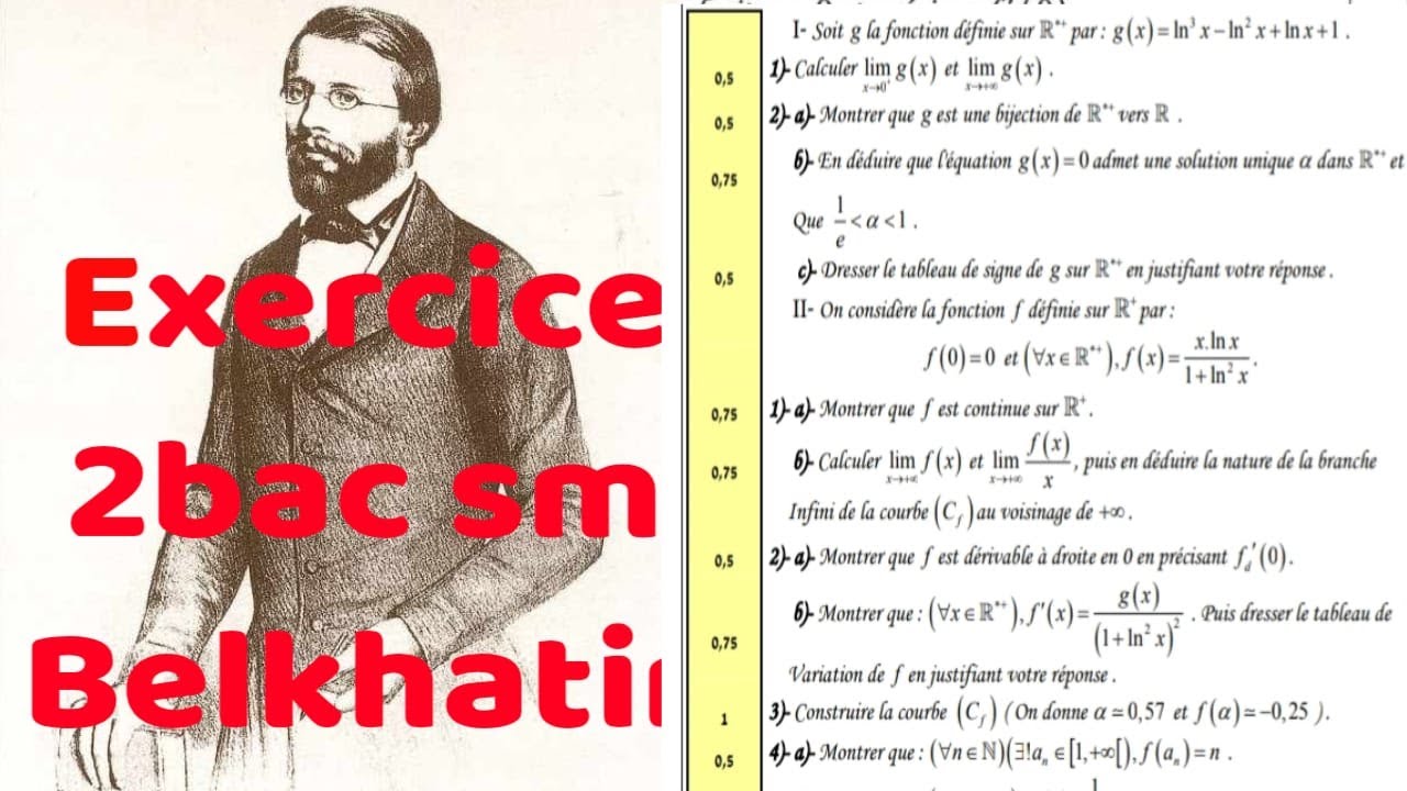 Exercice sur ln proposé par le prof belkhatir  2bac sm