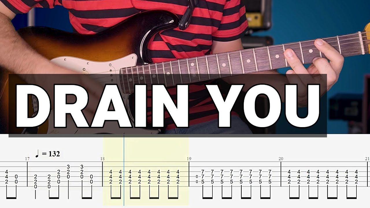 Drain You Nirvana Guitar Tab Cover Lesson Tutorial