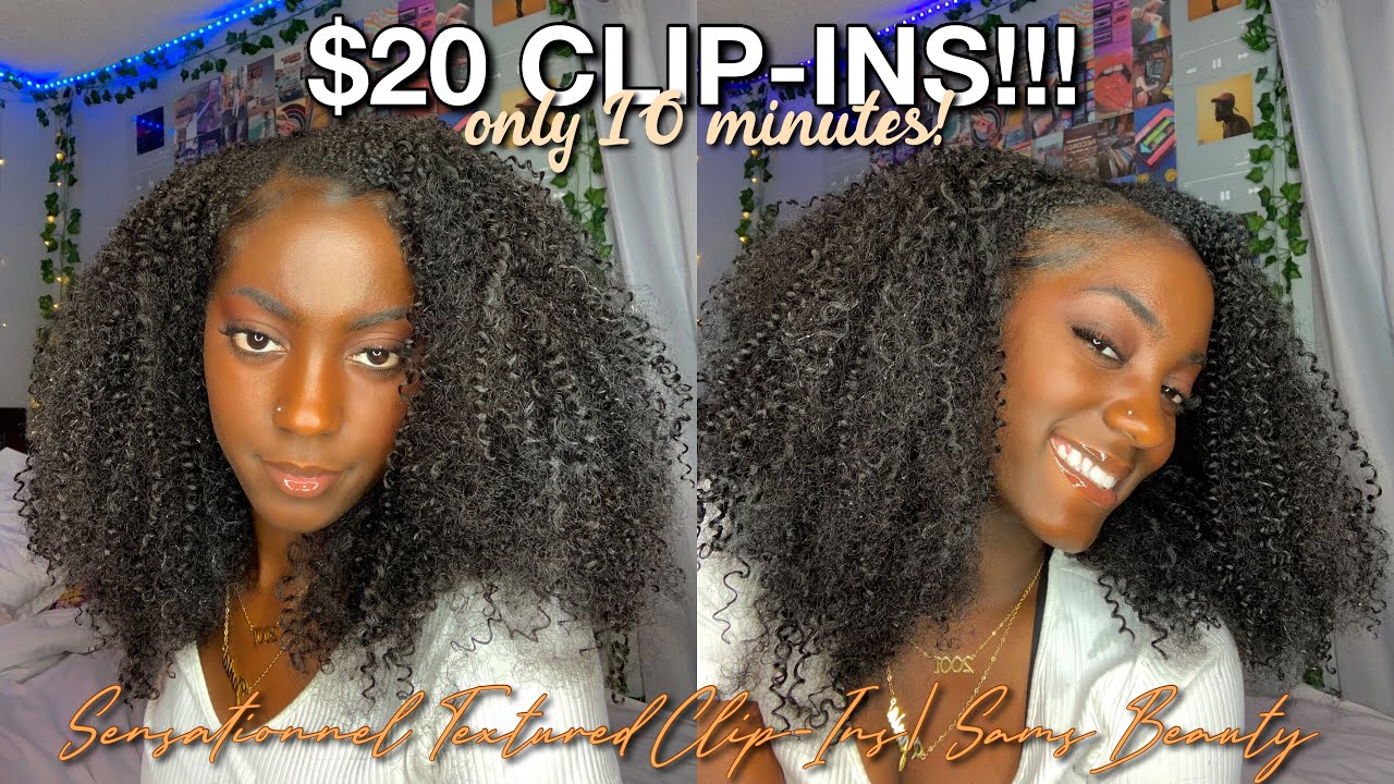$20 KINKY CURLY CLIP INS| SENSATIONEL TEXTURED Clip Ins| On 4c Natural Hair