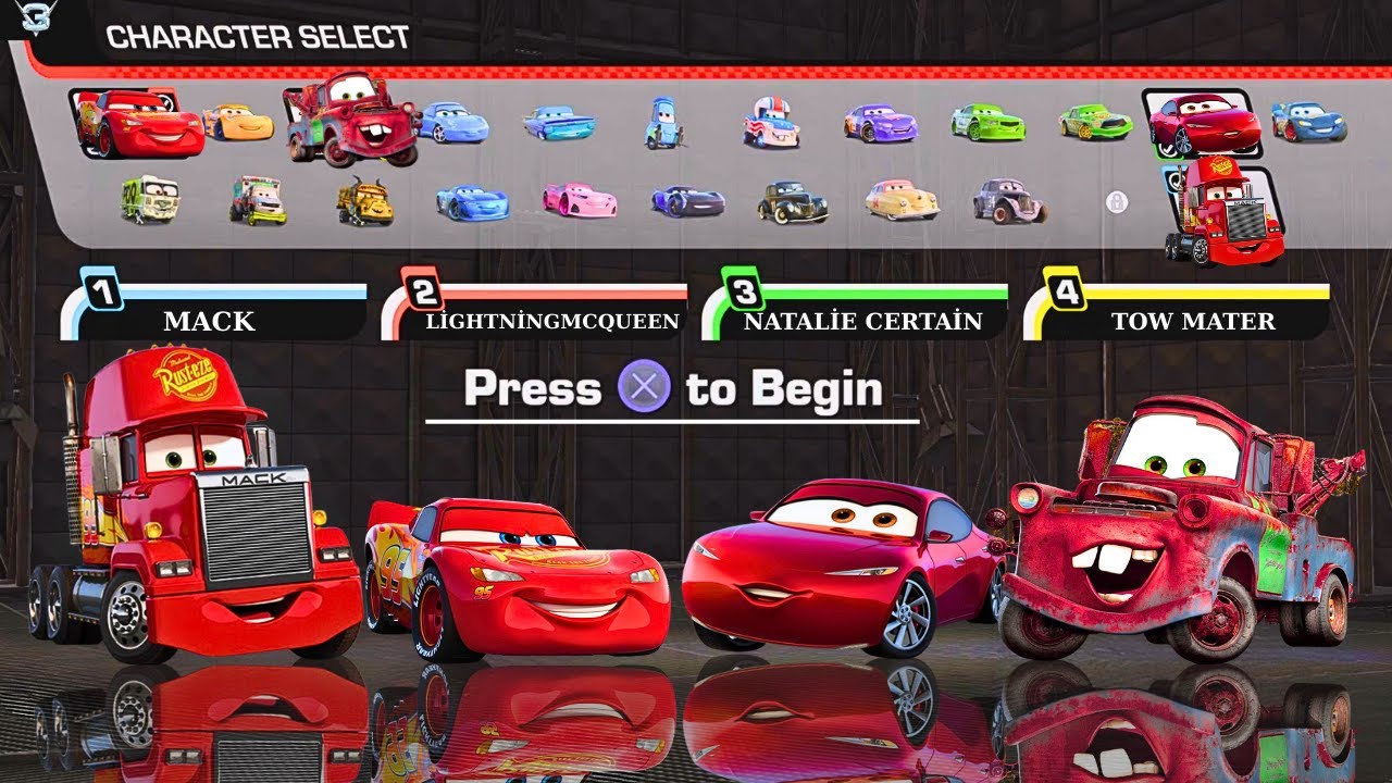 Cars 3: Driven to Win Which Red character wins? Split screen 4 player #cars3driventowin #mcqueen
