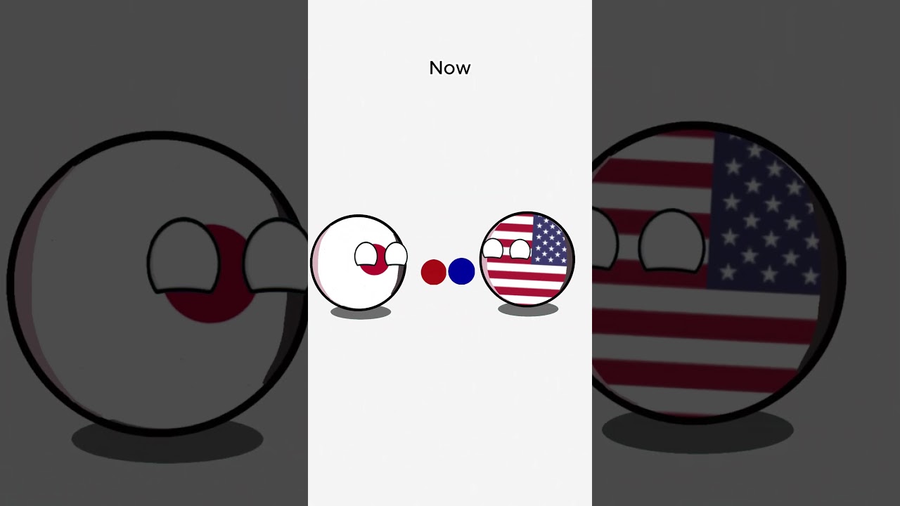 Japan and America: Present and past #countryballs #history #usa #japan