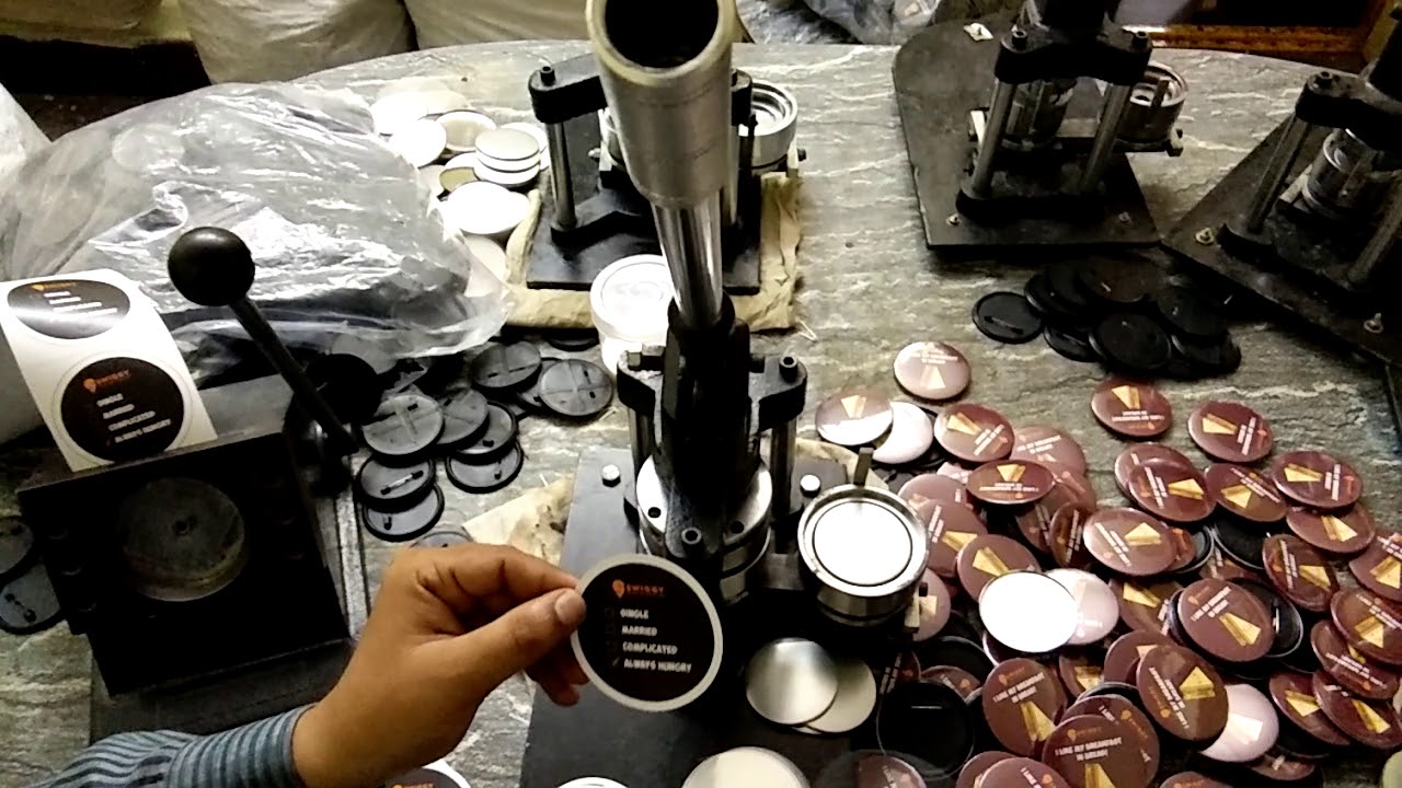 Button Badge making  machine training