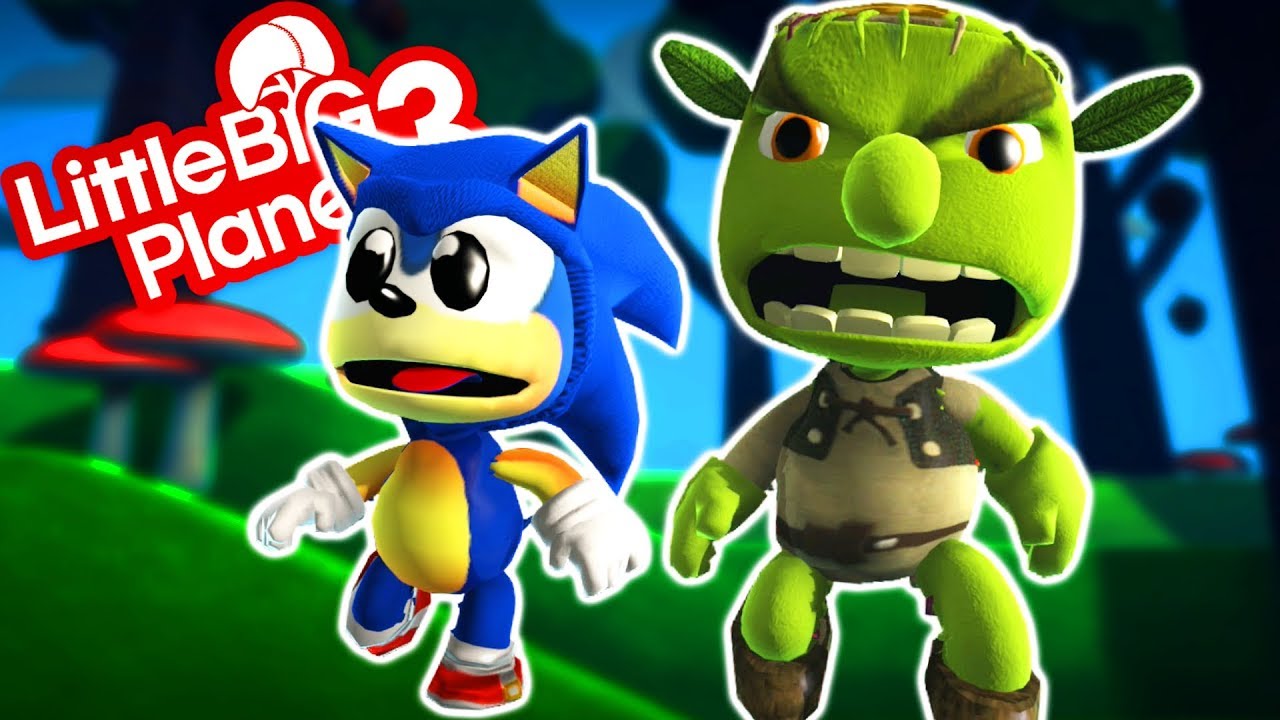 Sonic VS Shrek - Shrek's Swamp Survival - LittleBigPlanet 3 PS4 Gameplay | EpicLBPTime
