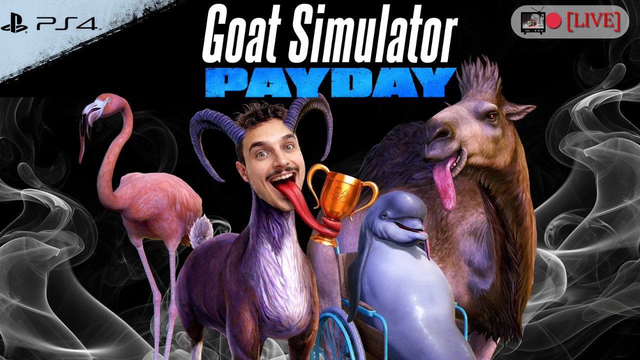 🔴 Ps4 - Goat Simulator PAYDAY - CABRAS NO DESERTO EM BUSCA DE TROFÉUS 🐐   - CAÇA PLATINA🎯🏆