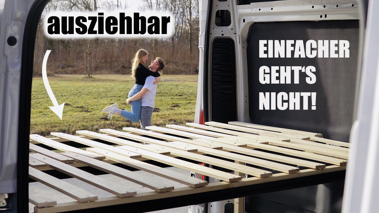 So praktisch 😲 Das EINFACHSTE ausziehbare Bett im DIY Campervan - so wird's gebaut!