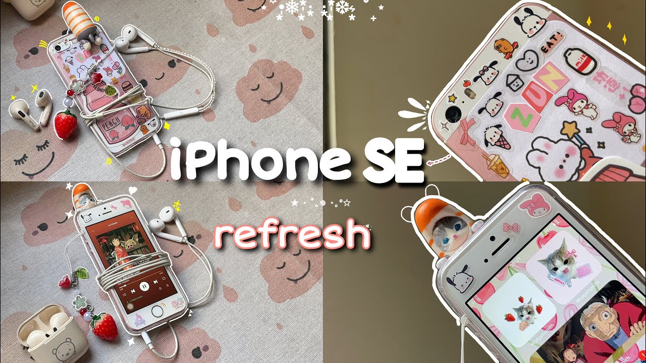 iPhone SE (2016) ♡ Refresh in 2025 🍓 Decorating case + customize | aesthetic vlog💖