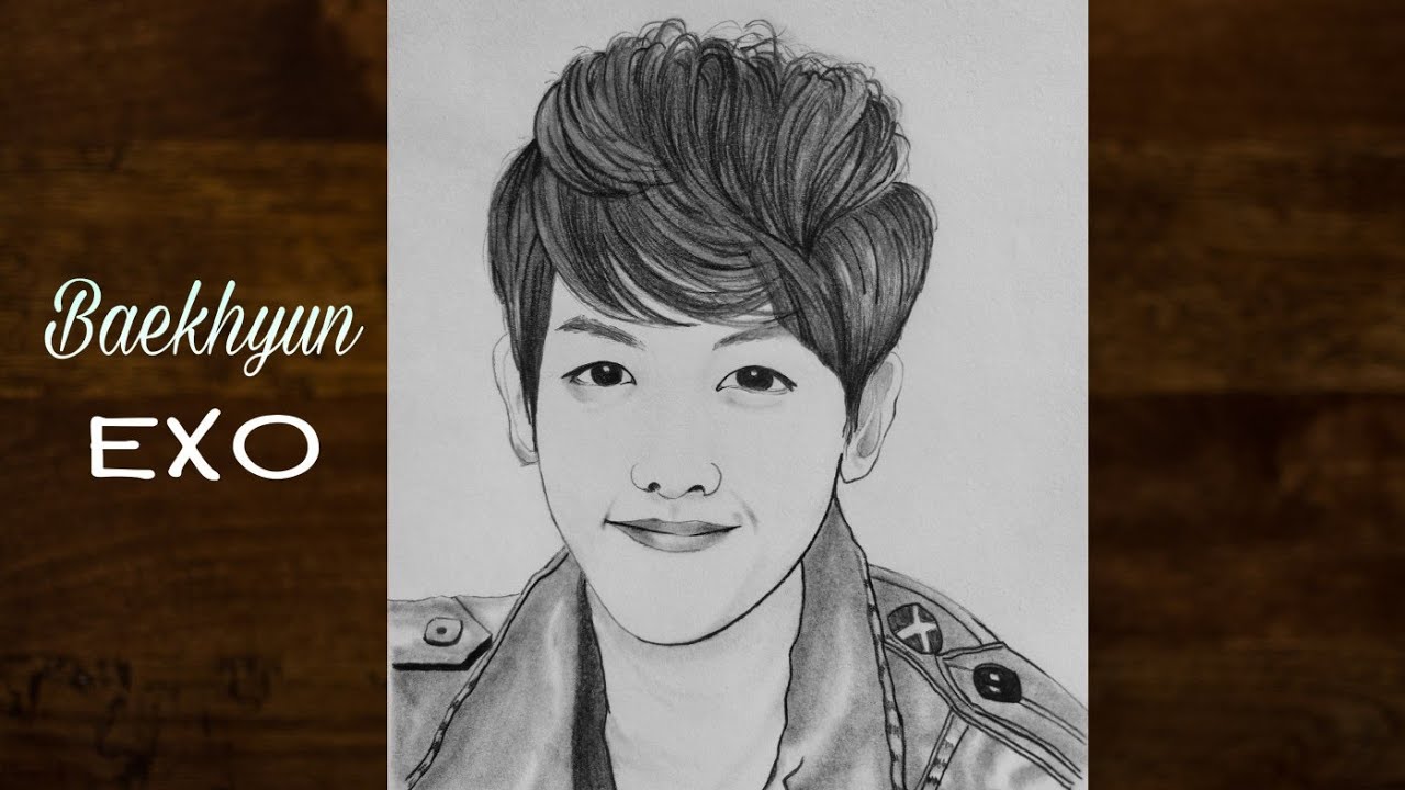 Pencil Sketch of Baekhyun - EXO | Exo fanart | Face Drawing of a boy | Drawing tutorial | YouCanDraw