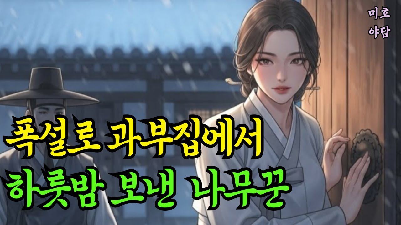 폭설로 과부집에서 하룻밤 함께한 바보 노총각 나무꾼 (야담/민담/전설/설화/옛이야기)