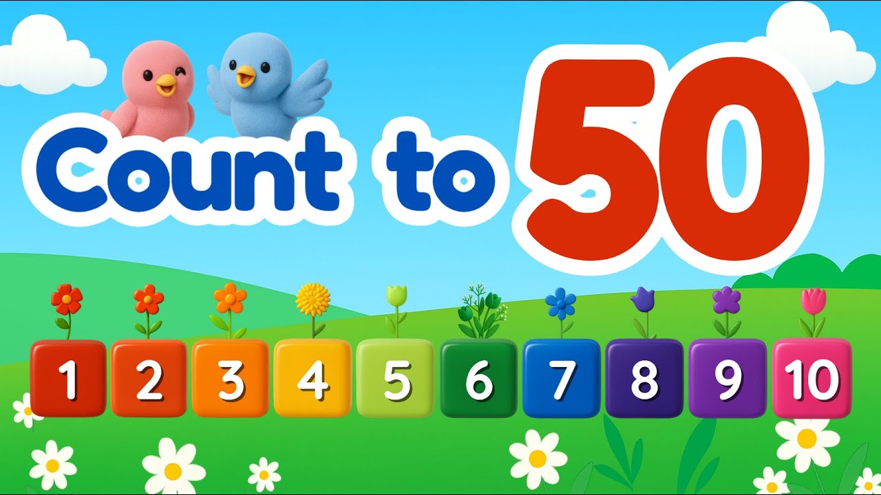 🌈 Fun Numbers Song 1&ndash;50 | Count to 50 for Kids