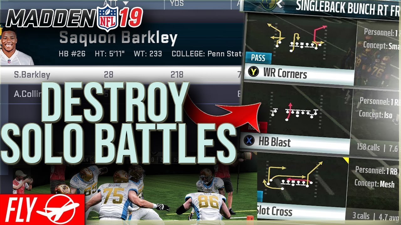 DESTROY SOLO BATTLES! BEST RARE RUN PLAY! MUT 19 TIP | Madden 19 Ultimate Team