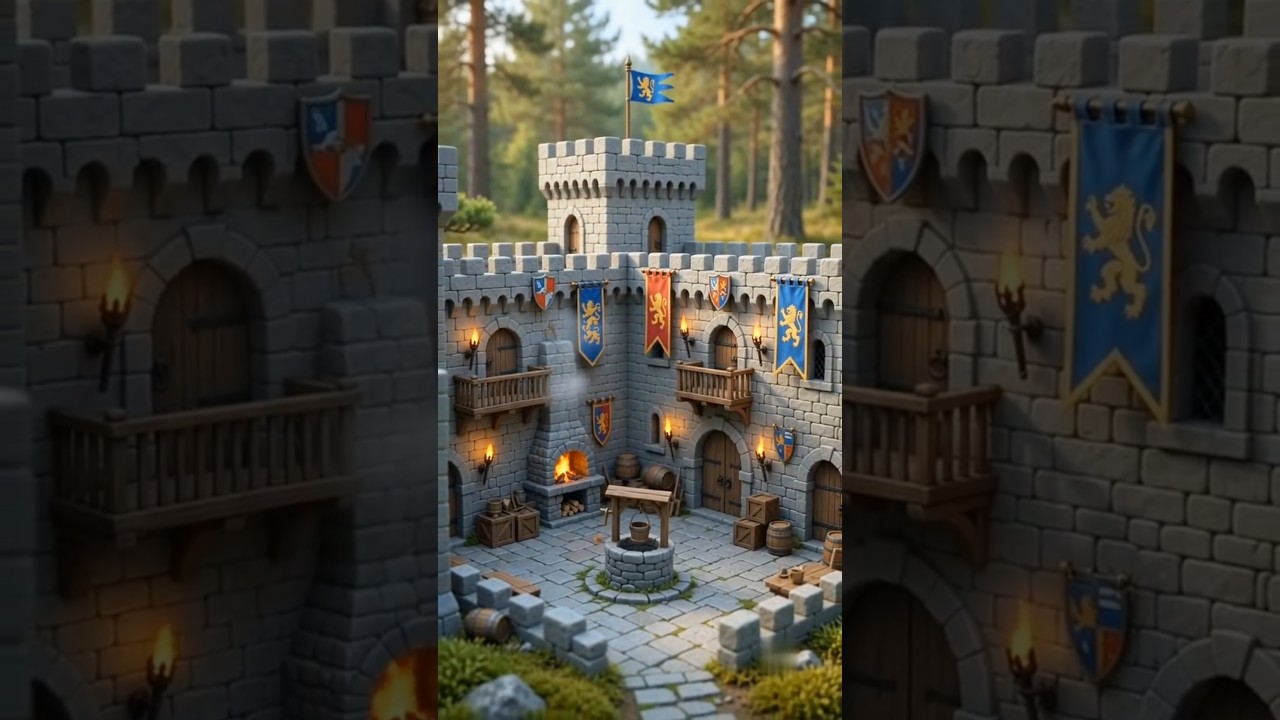 Building a Miniature Stone Castle with Drawbridge | Hyper-Realistic DIY Construction Timelapse #diy