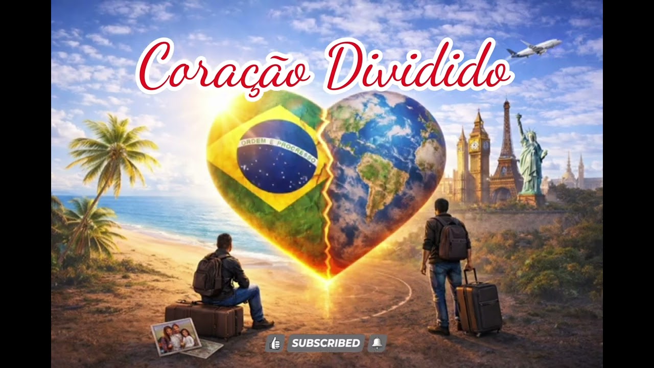 CORAÇÃO DIVIDIDO - Música sertaneja, o imigrante que saiu do Brasil, mas o coração ficou dividido.”
