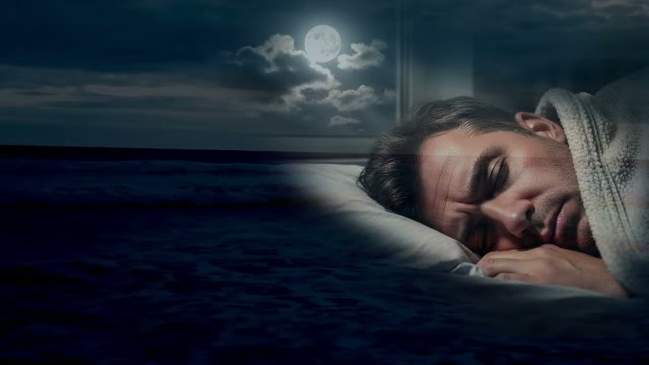 Cold Winter Night?Fall Asleep Fast with Deep Ocean Waves & Full Moon 🌙❄️
