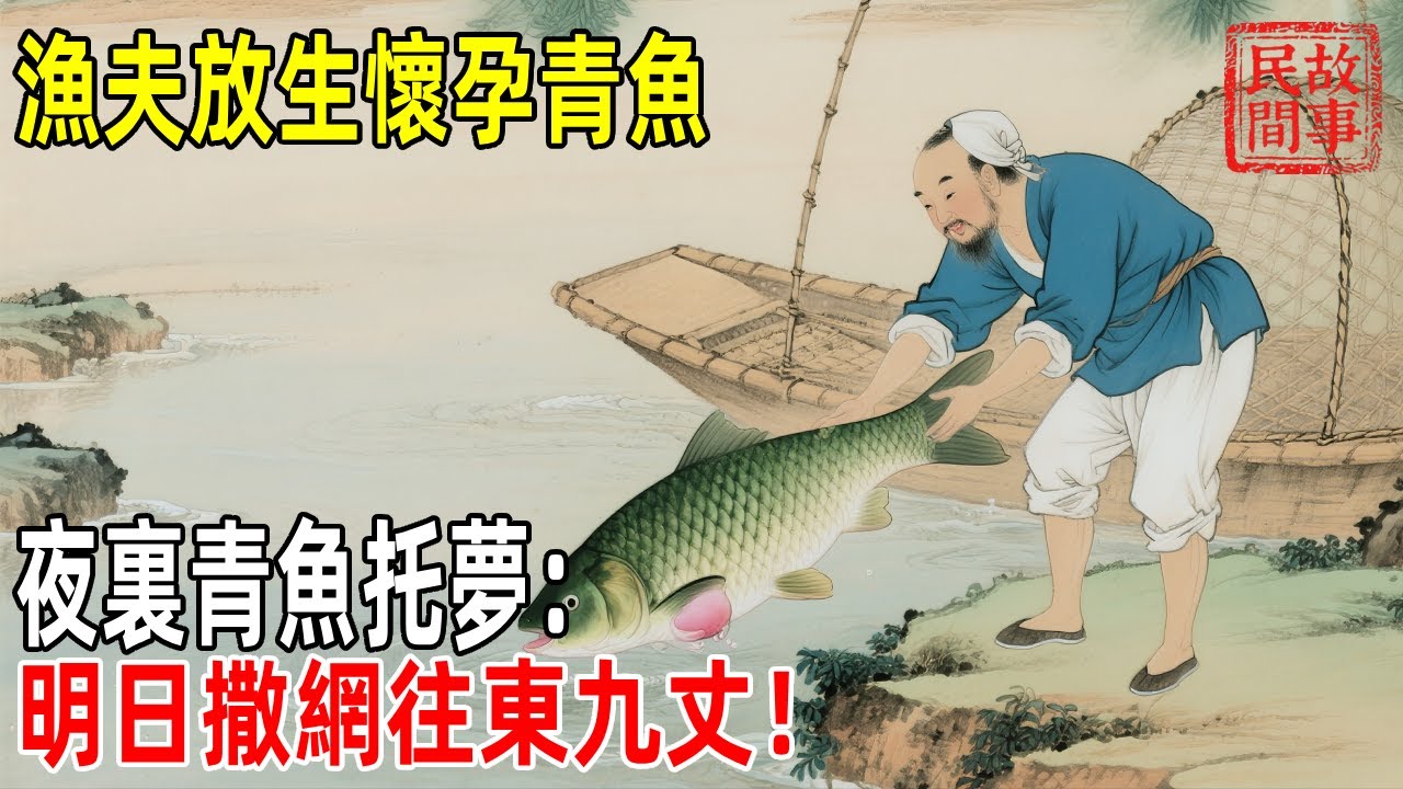 漁夫放生懷孕青魚，夜裏青魚托夢：明日撒網往東九丈！【壓箱底的舊事】#故事#民间故事#故事会#民間故事#故事會#温馨故事#民间传统故事