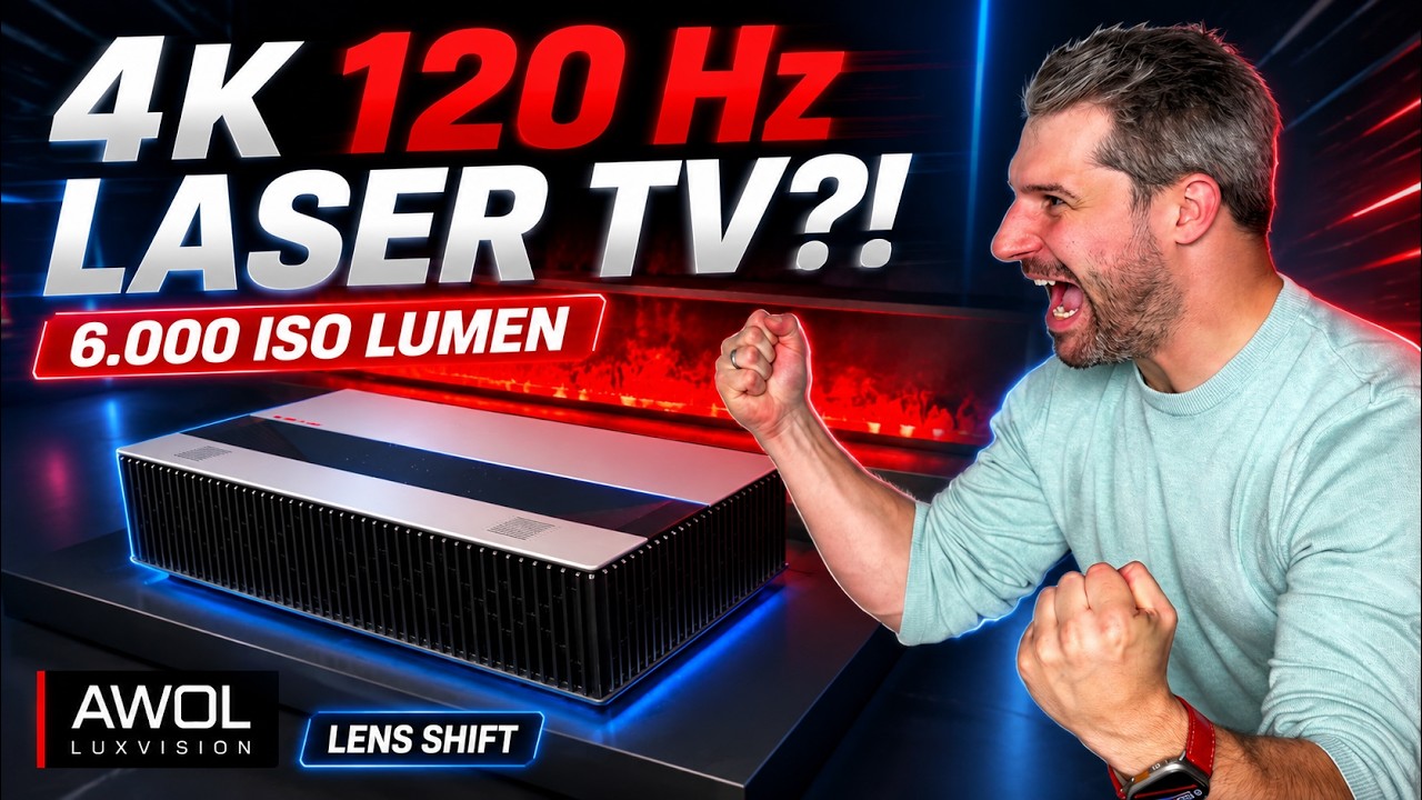 AWOL LuxVision: Erster 4K 120 Hz Laser TV mit Lens Shift & 6.000 ISO Lumen