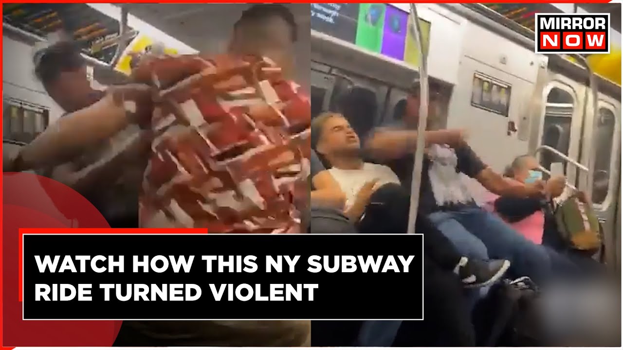 New York Subway | Man Attacks Co-Passenger For Bizarre Reason | Violent Brawl Erupts | Shocking News