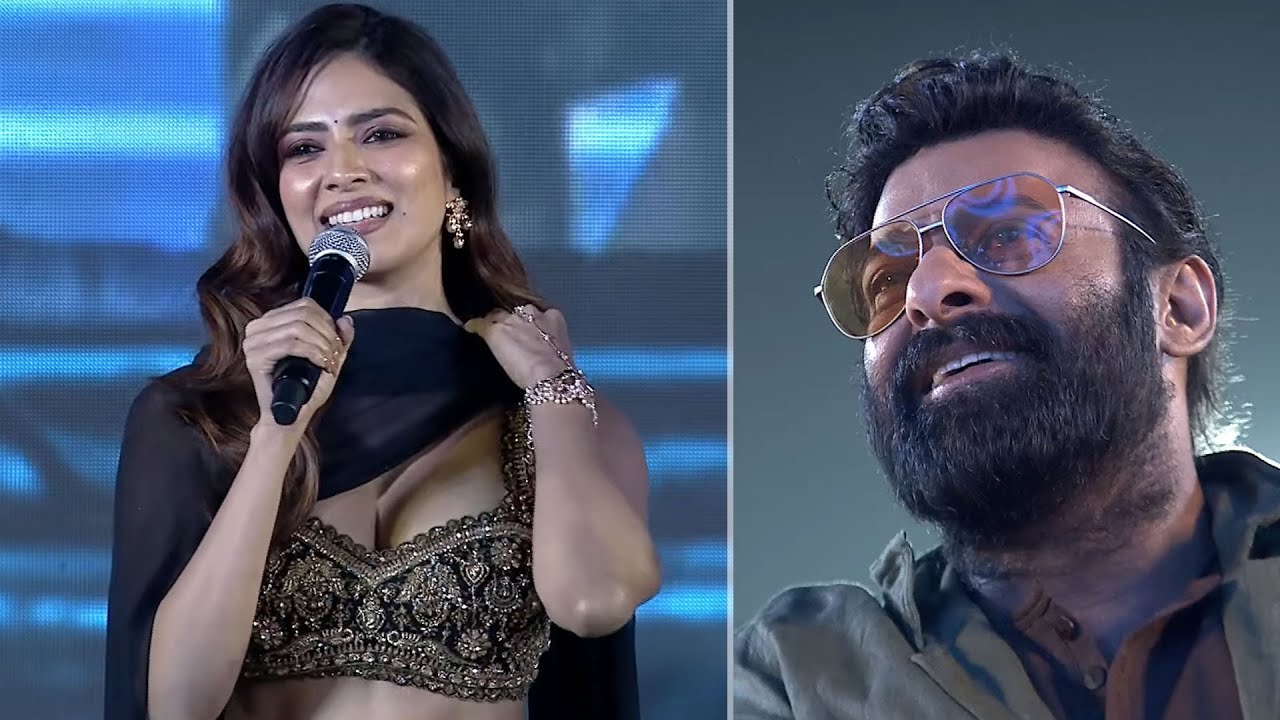 Actress Malavika Mohanan Telugu Speech ❤️, Prabhas Reaction | #TheRajaSaab Pre-Release Event