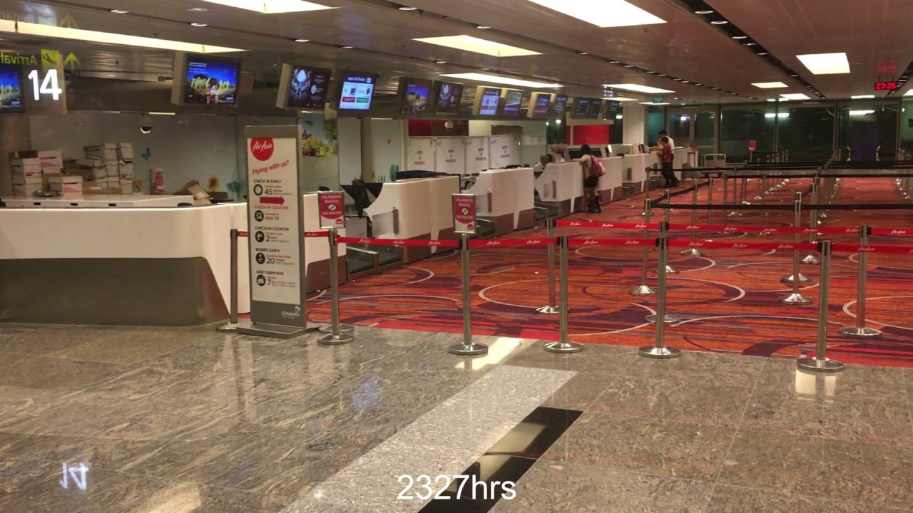 Air Asia check-in counters at Terminal1 Changi airport ,Singapore