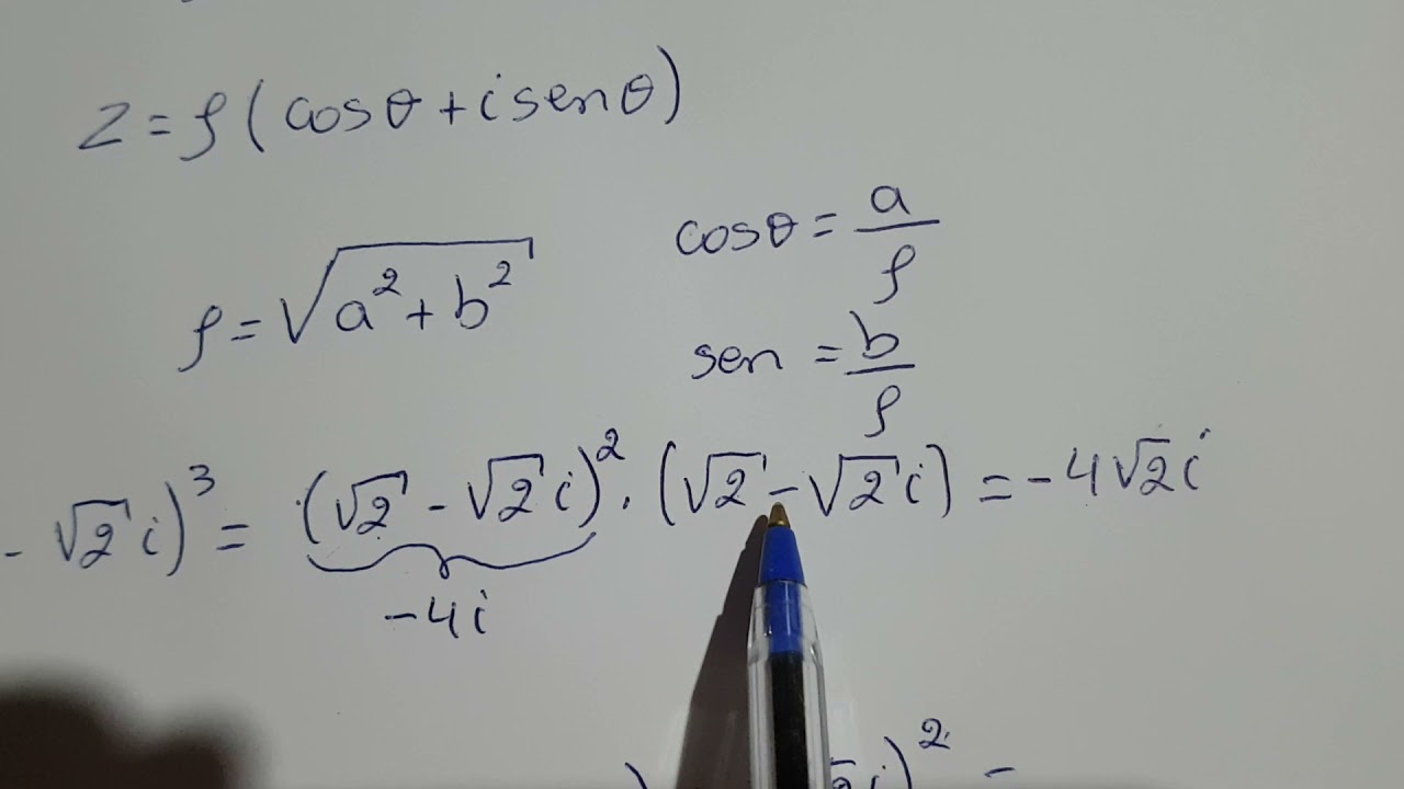 Passe o número complexo da forma algébrica para forma polar ou trigonométrica.
