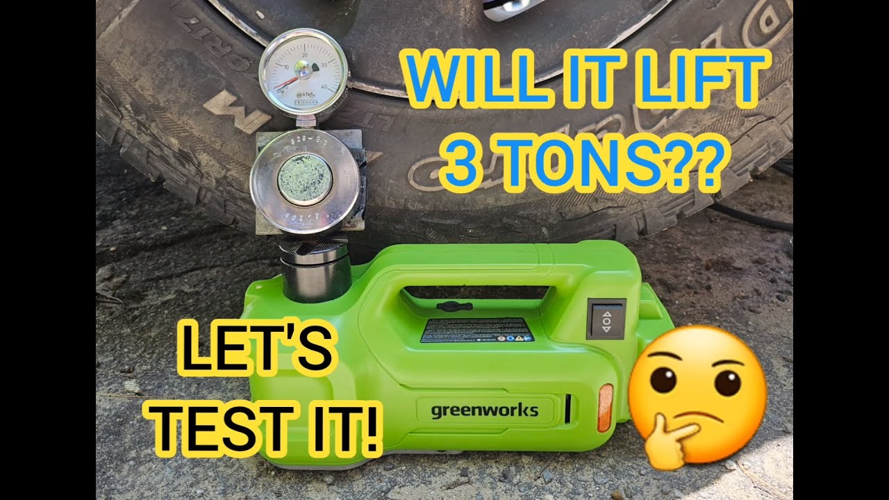 Is the 3 ton rating legit? Let's test it! Greenworks 24v battery car jack test and review.