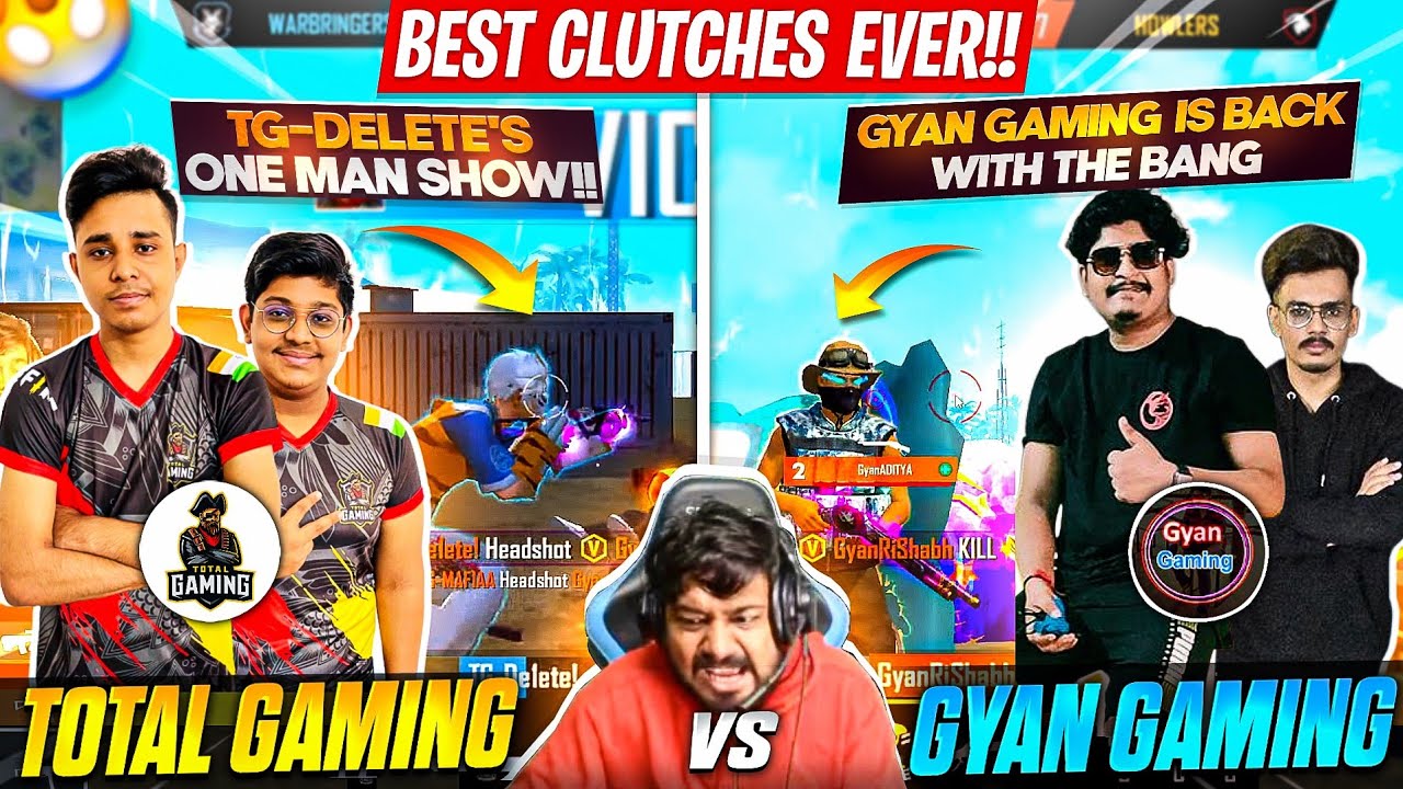 BEST CLUTCHES EVER! TOTAL GAMING VS GYAN GAMING | MVP TG DELETE & JAY | ROCKY & RDX