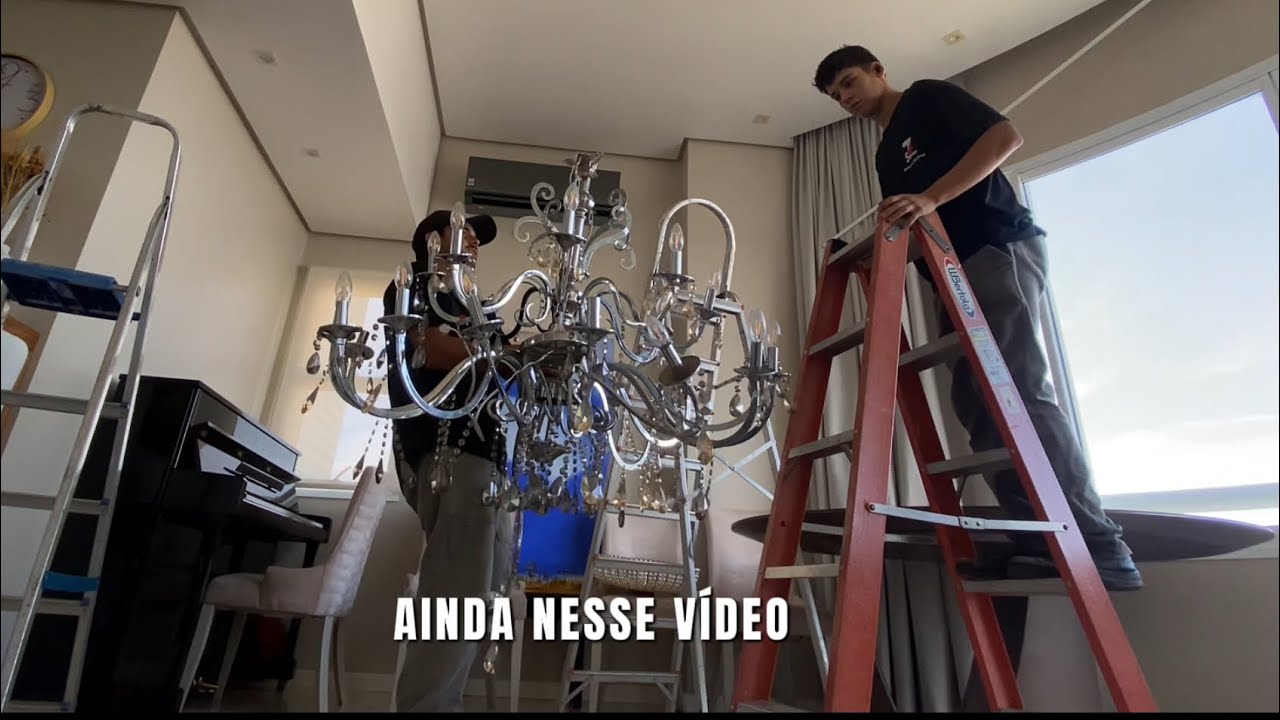 Lustre Pesado Caiu no 28º Andar 😳 Reinstalação de Alto Risco!✅