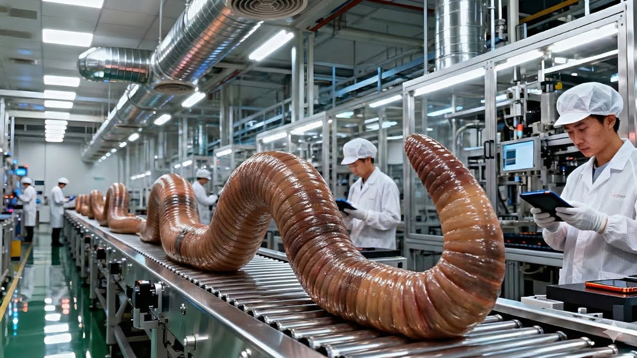 Inside a Modern Dried Earthworm Factory: From Live Earthworms to Dried Products (Full Process)
