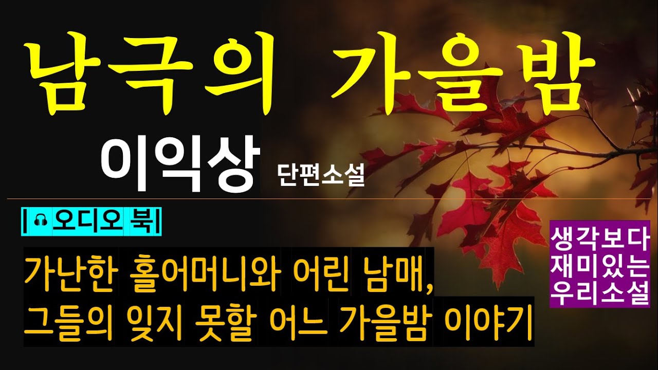 평생 잊지 못할 [남극의 가을밤_이익상] 가난한 홀어머니와 어린 남매, 그들의 특별한 어느 가을밤 이야기 [오디오 북] [재미있는 한국소설] [Korean Novel]