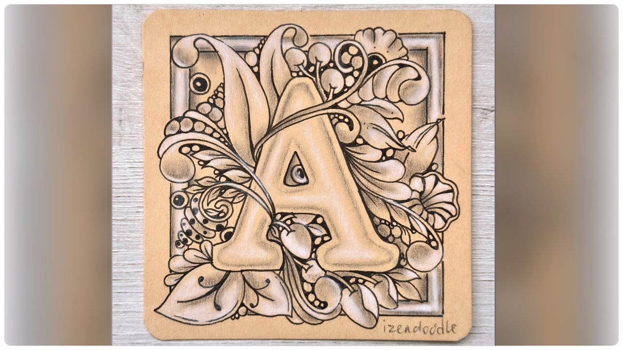 Zentangle Alphabet A — Inspiration Art #zentangle #alphabet #art #drawingtutorial 