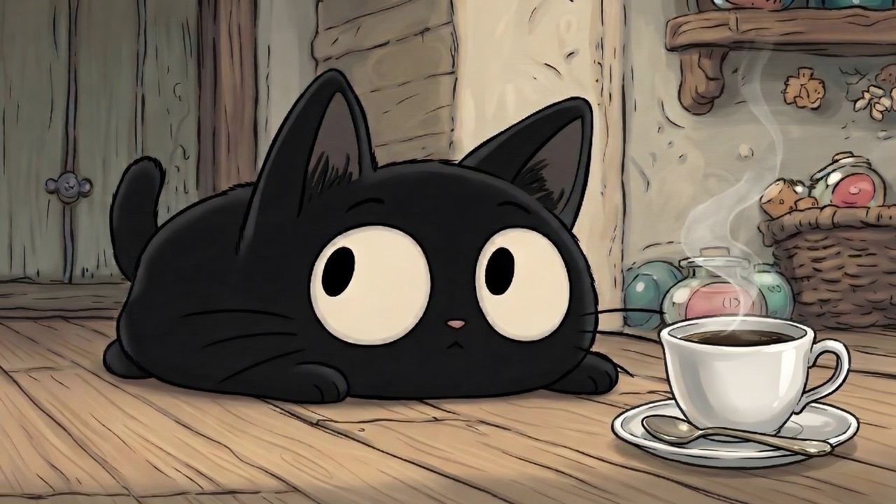 Cat Jazz Relax ☕ Cozy Coffee Shop Jazz for Studying, Sleeping & Calm Night