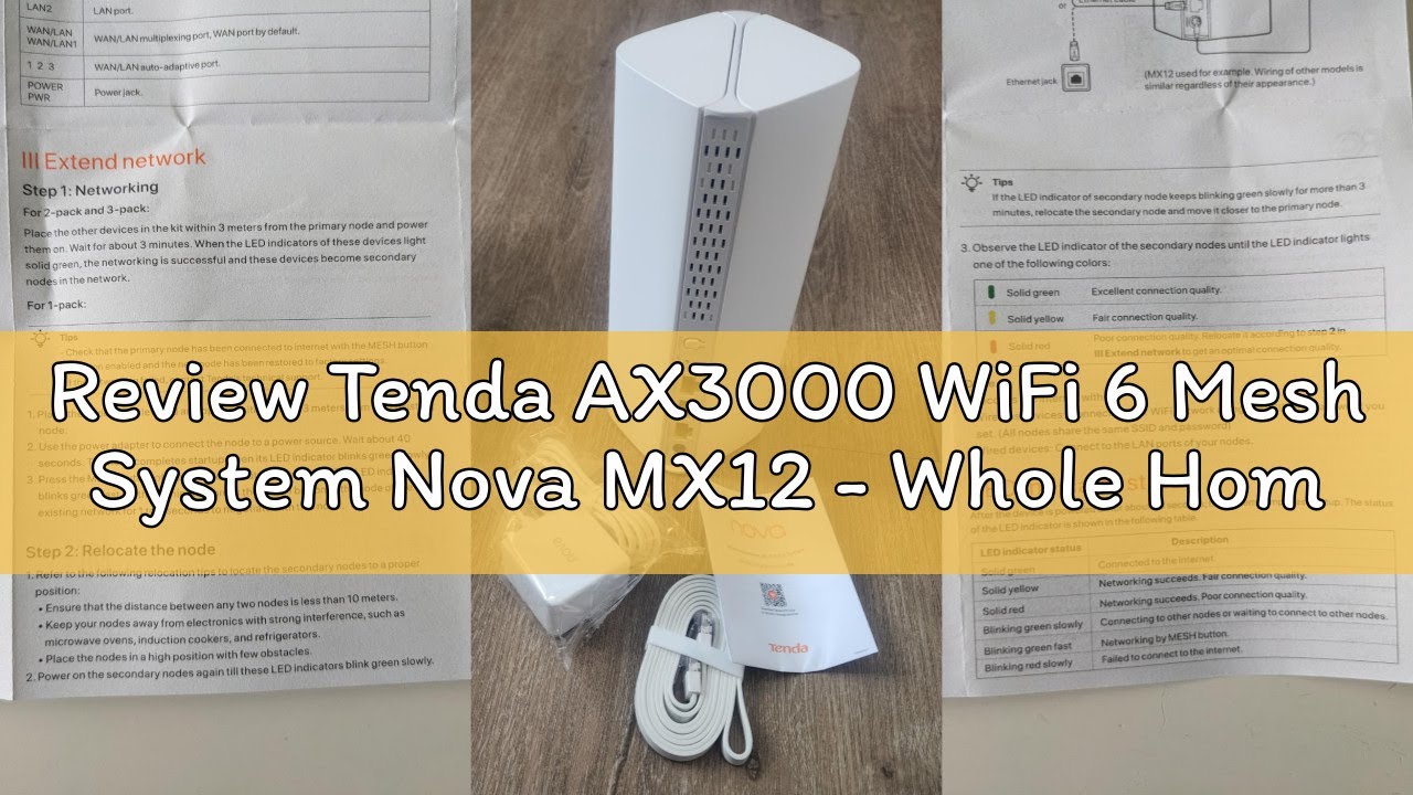 Review Tenda AX3000 WiFi 6 Mesh System Nova MX12 - Whole Home Covers up to 7000 sq.ft - Dual-Band Me
