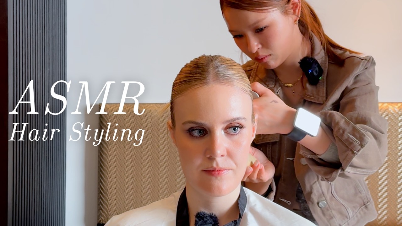 ASMR I got KPOP Hair Styling in London with a Korean Makeup Artist!💄🇰🇷🇬🇧