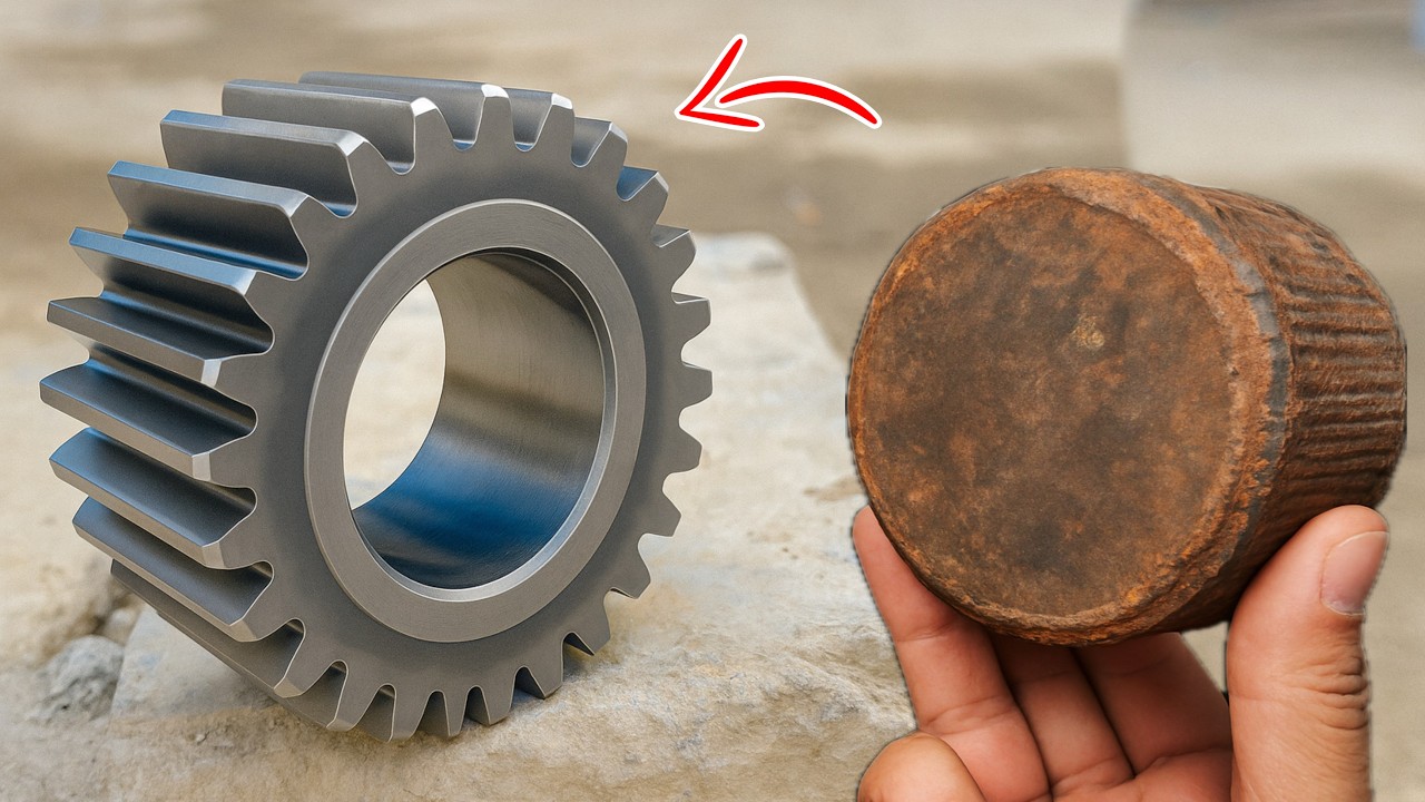 How Mechanic Turned A Iron Piece into Worm Gear With Precious Technique By Special Process