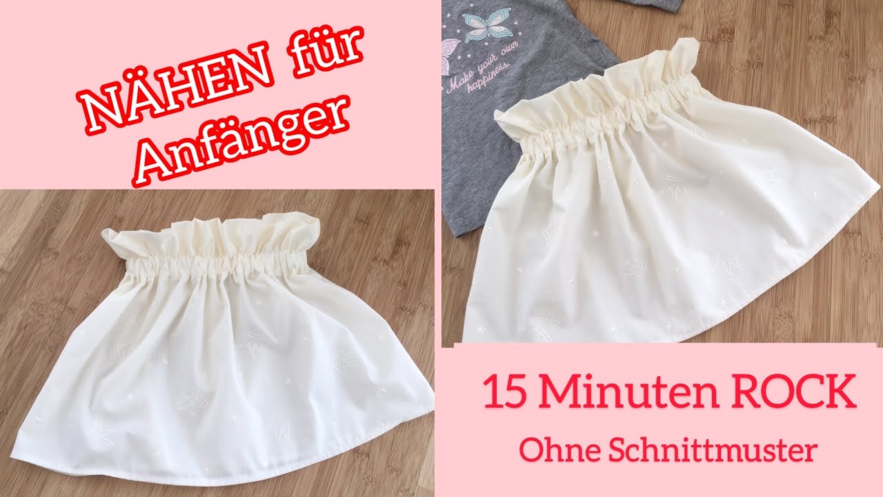 Rock Nähen / nähen für Anfänger / 15 Minuten Rock / ohen Schnittmuster nähen / DIY