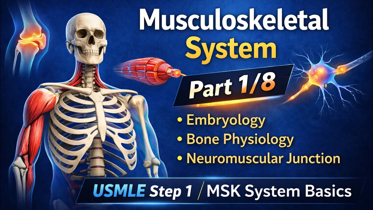 Musculoskeletal System Basics | Embryology, Physiology & NMJ | USMLE Step 1 & NEET PG | Part 1/8