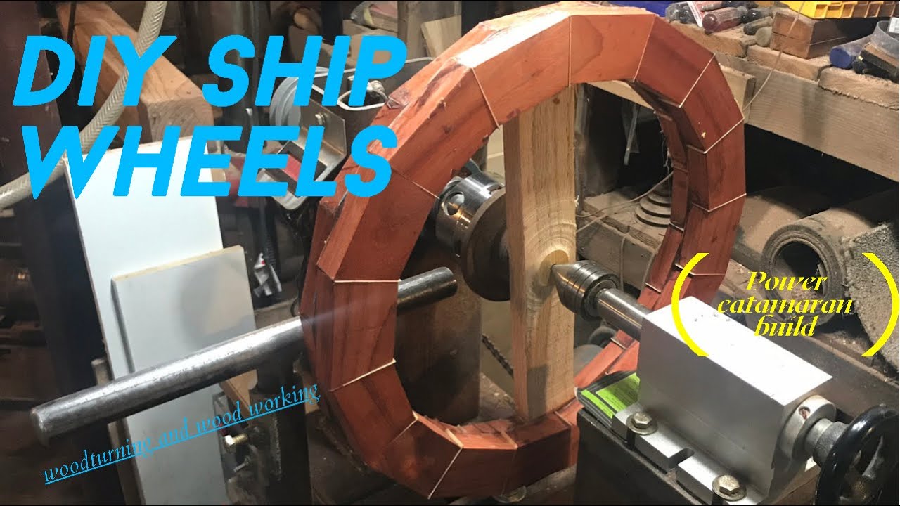 Step 48: Making Ship's Wheels!  Pt.1 Wood Working and Wood Turning. POWER CATAMARAN BUILD SERIES
