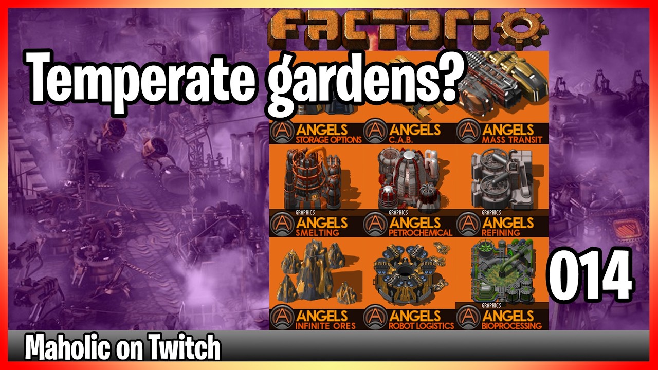 ⚙️Factorio Angels Yuoki AAI Industry Mods✅🏭➡️Temperate gardens for science x14