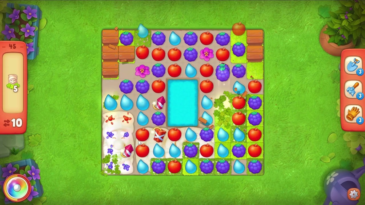 Gardenscapes level 45 No Boosters - 22 Moves 🌱 Gameplay Walkthrough (Android, iOS) Playrix