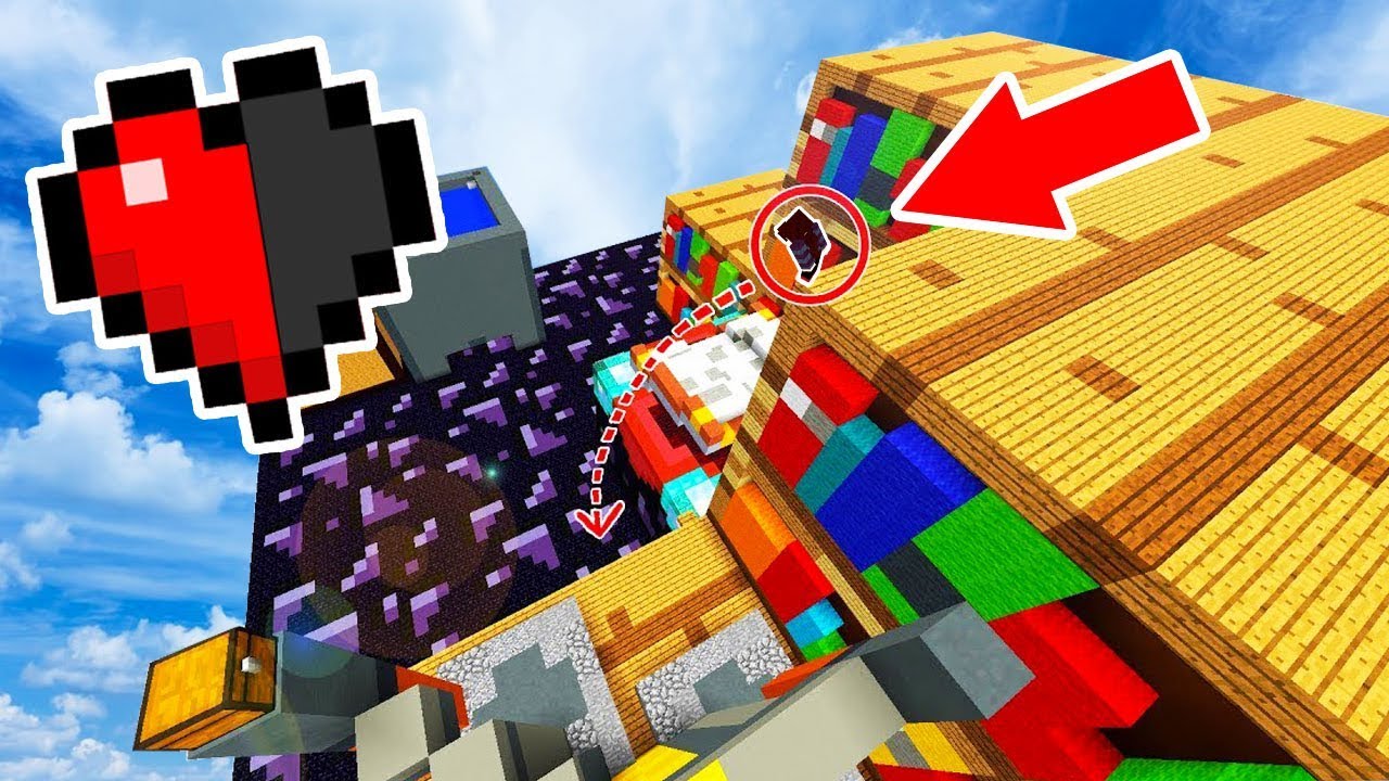 99,9% IMPOSSÍVEL FAZER ISSO COM MEIO CORAÇÃO DE VIDA NO MINECRAFT !!!