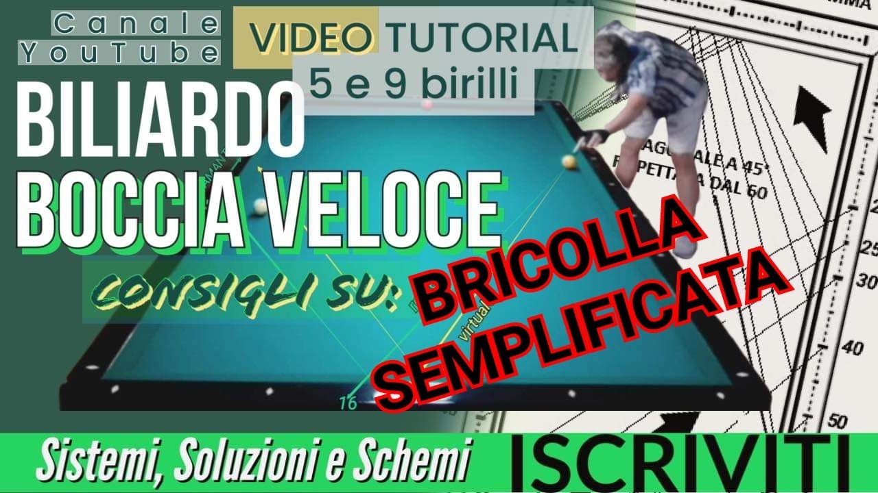 BILIARDO -v.41- BRICOLLA SEMPLIFICATA DI EFFETTO 3. LETTURA A VENTAGLIO