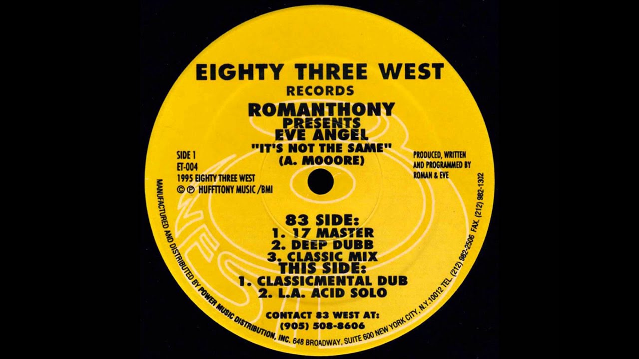 Romanthony presents Eve Angel - It's Not The Same (Classicmental Dub) 1995