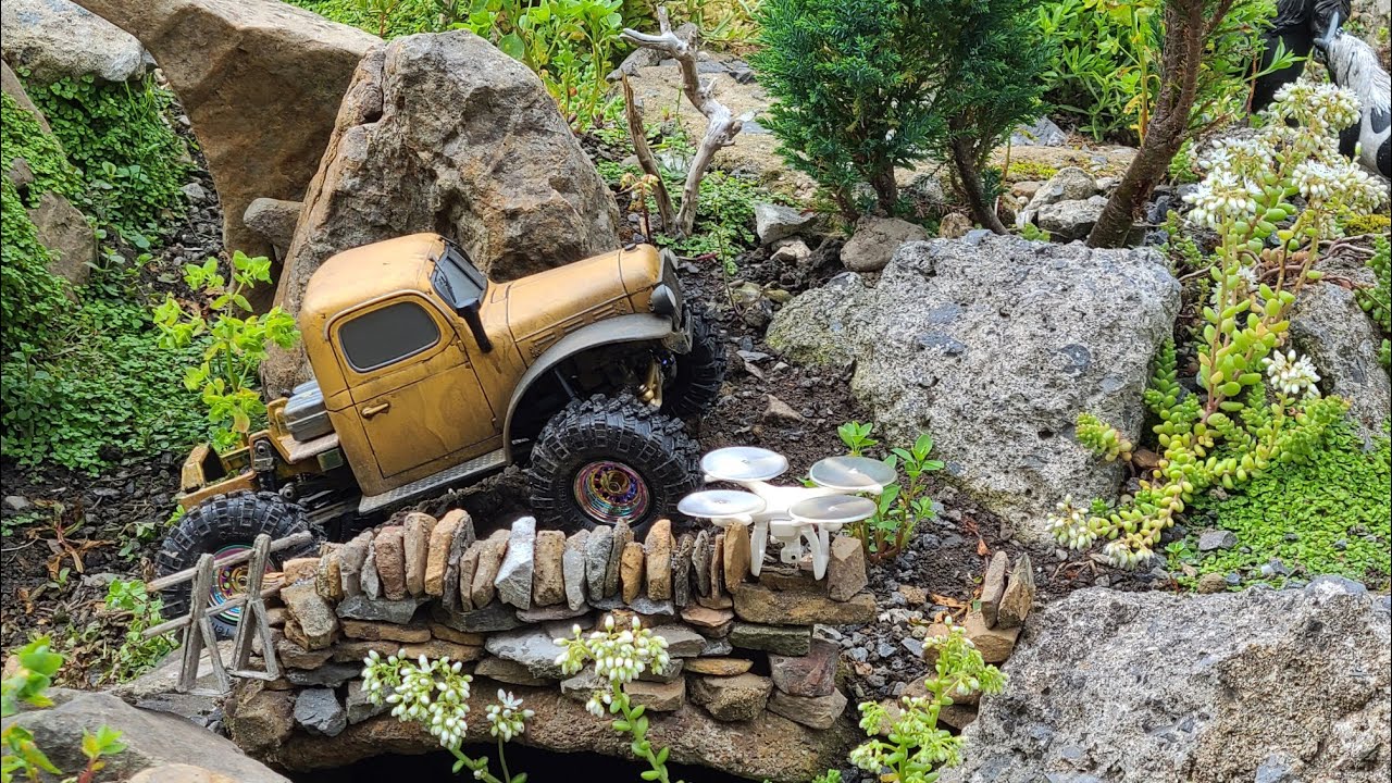 RC islands are alive..! Noisy Dodge crawling. Up close and personal. Purpose Built Course Quadcopter