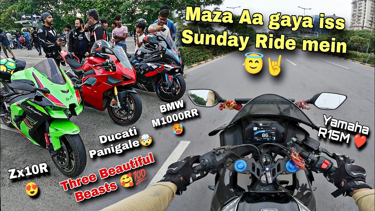 Aaj Ye Superbikes dekh Kar Dil Khush ho gaya 😍 | morning sunday ride in my yamaha r15m
