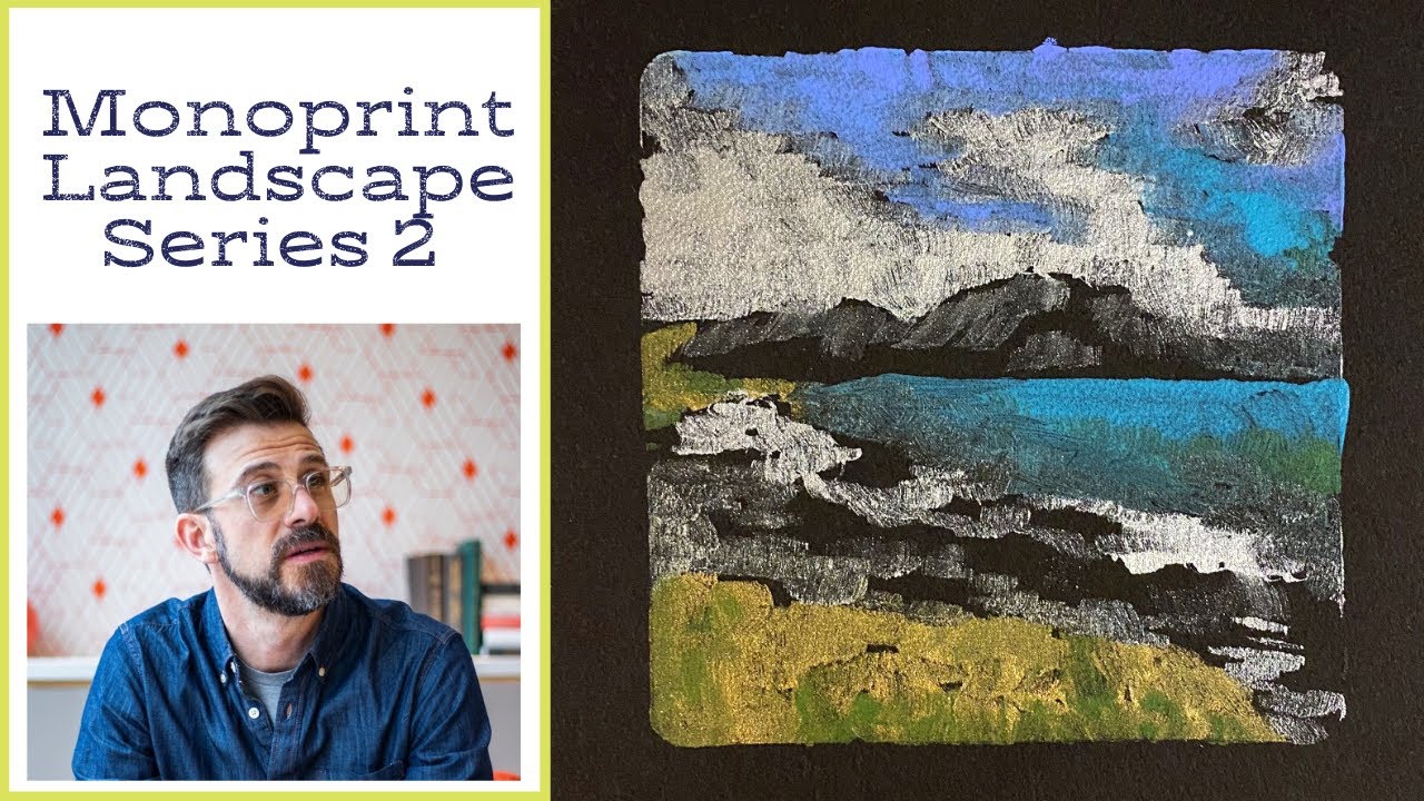 Gel Press Mono Print Landscapes Series 2