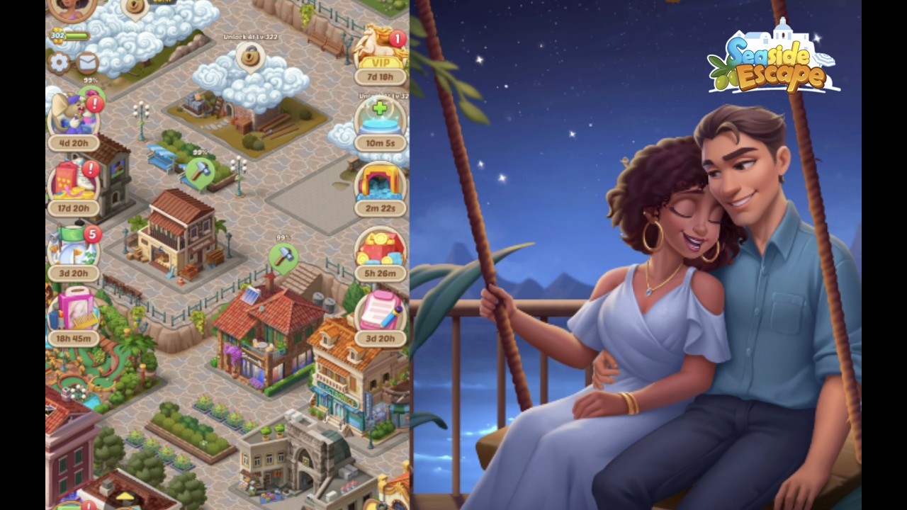 Seaside Escape |  Level  301-302   Part 370  🏝🏖   #merge