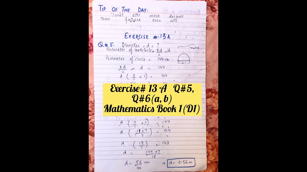 Exercise#13A | Q#5,Q#6(a),(b) | Mathematics Book1(D1) | 7th Edition | New syllabus